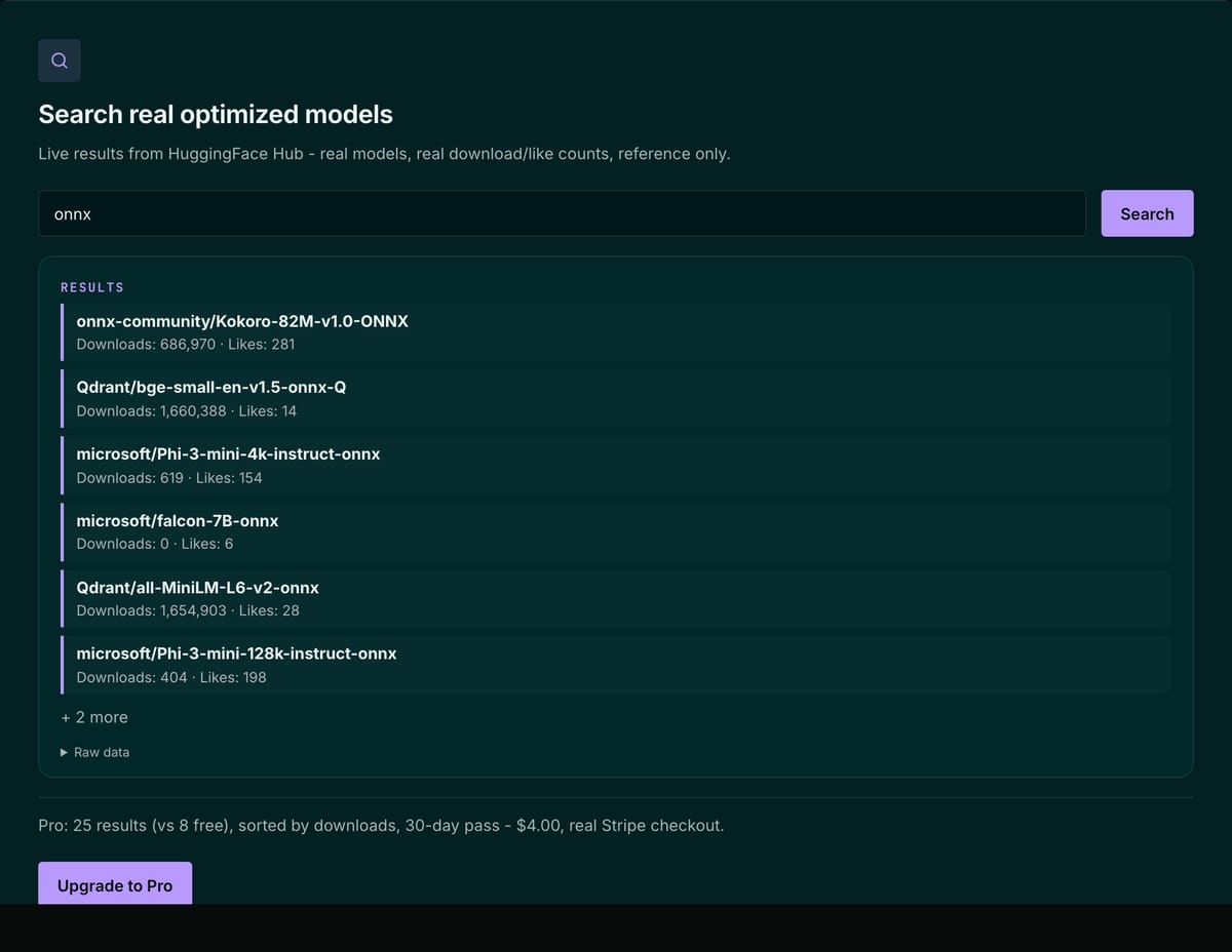 Search real optimized models on intfer.cc